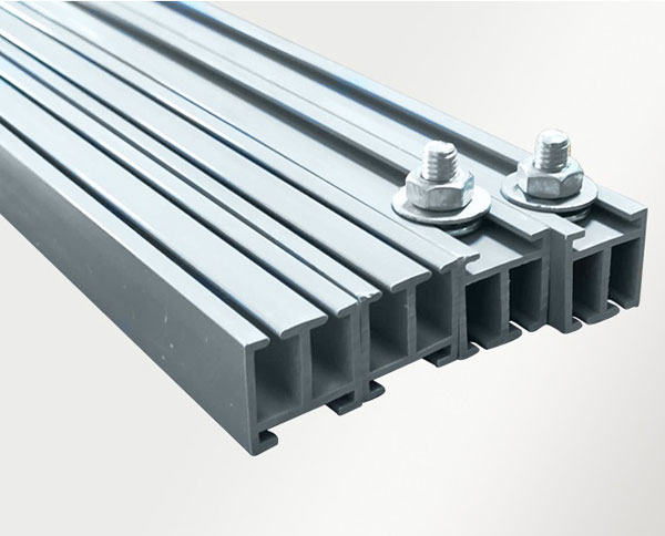 PVC hang-up bar with double grooves